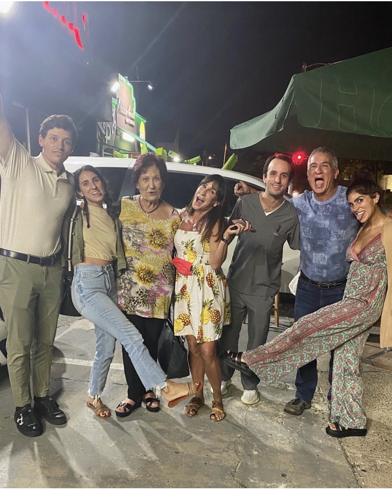 Family night out, all together